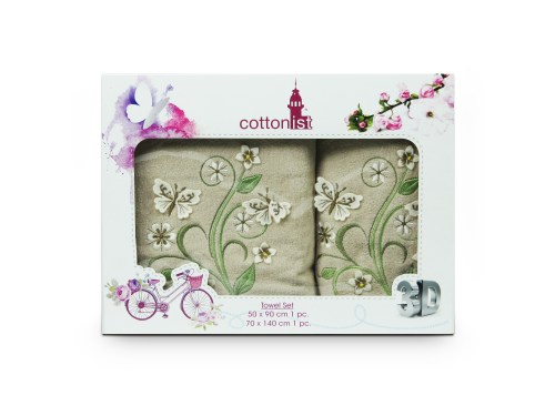 Комплект полотенец Cottonist 3D Kadife в коробке 8414-13-1
